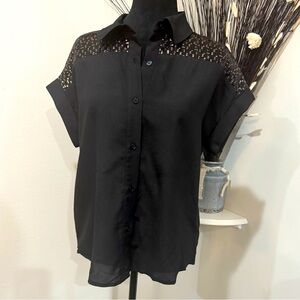 MM Couture by Miss Me Size Small gold sequenced button down Blouse